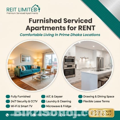 Premium Furnished 1BHK Service Apartment for Rent in Bashund